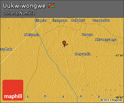 Physical Map of Uukwiwongwe