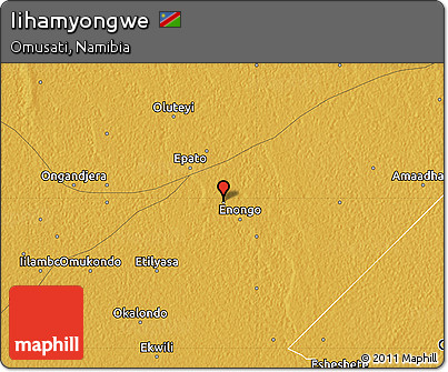 Physical Map of Iihamyongwe
