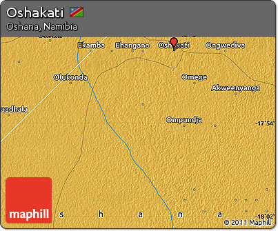 Physical Map of Oshakati