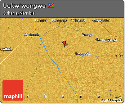 Physical Map of Uukwiwongwe