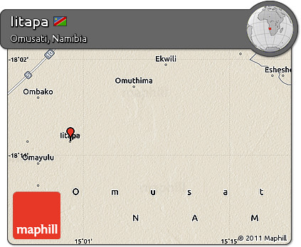 Shaded Relief Map of Iitapa