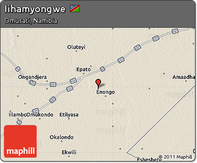 Shaded Relief Map of Iihamyongwe