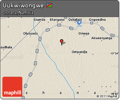 Shaded Relief Map of Uukwiwongwe