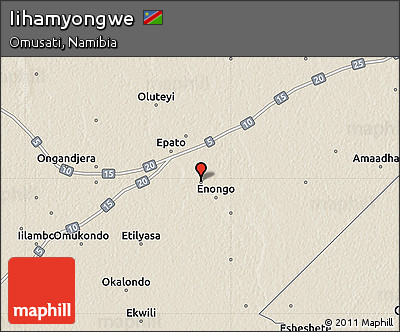 Shaded Relief Map of Iihamyongwe