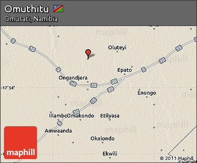 Shaded Relief Map of Omuthitu