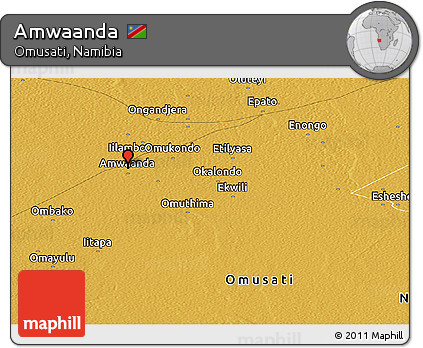 Physical Panoramic Map of Amwaanda