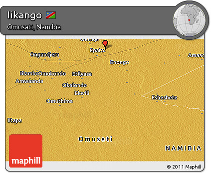 Physical Panoramic Map of Iikango