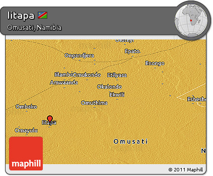 Physical Panoramic Map of Iitapa