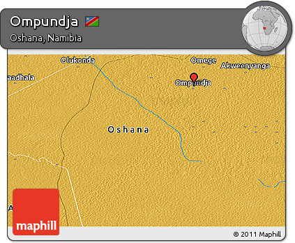 Physical Panoramic Map of Ompundja