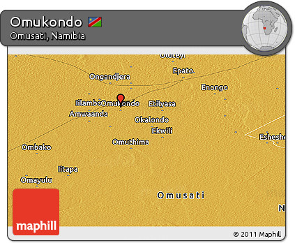Physical Panoramic Map of Omukondo