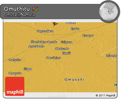 Physical Panoramic Map of Omuthitu