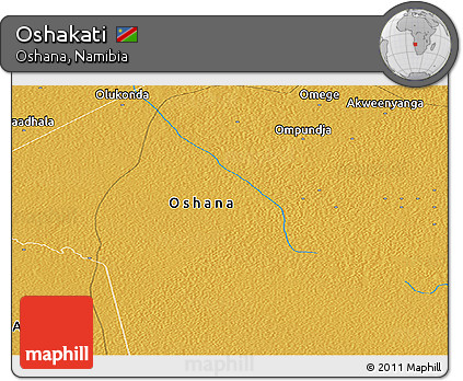 Physical Panoramic Map of Oshakati