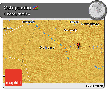 Physical Panoramic Map of Oshipumbu