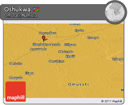 Physical Panoramic Map of Oshukwa