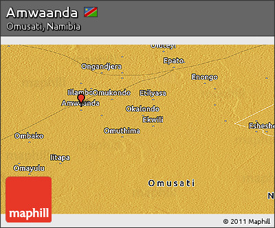 Physical Panoramic Map of Amwaanda
