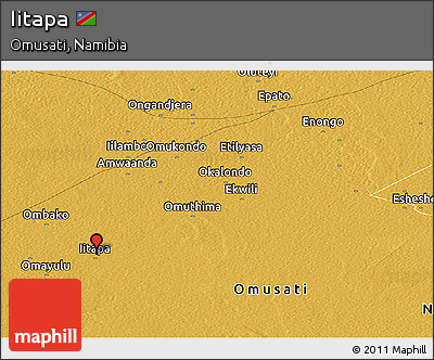 Physical Panoramic Map of Iitapa