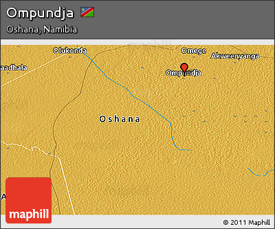 Physical Panoramic Map of Ompundja