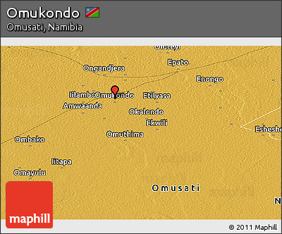 Physical Panoramic Map of Omukondo