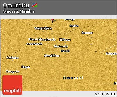 Physical Panoramic Map of Omuthitu