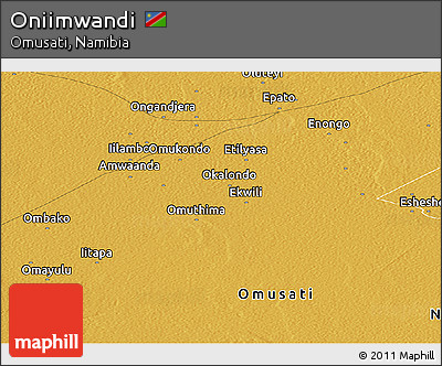 Physical Panoramic Map of Oniimwandi
