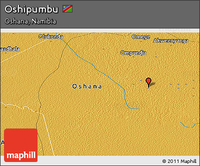 Physical Panoramic Map of Oshipumbu