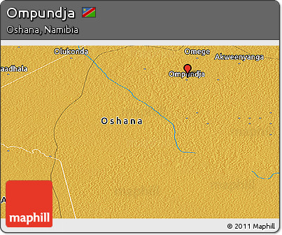 Physical Panoramic Map of Ompundja