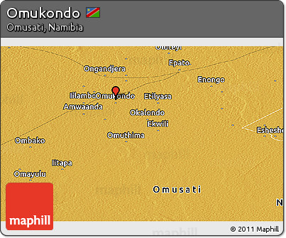 Physical Panoramic Map of Omukondo