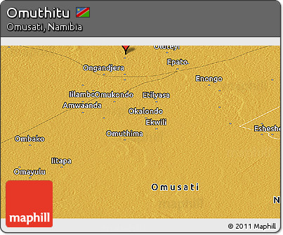 Physical Panoramic Map of Omuthitu