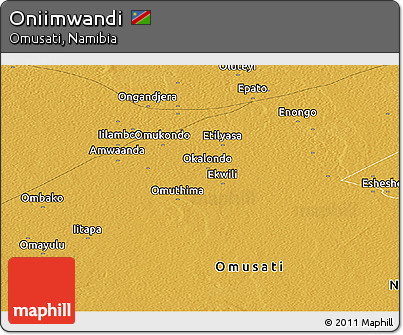 Physical Panoramic Map of Oniimwandi