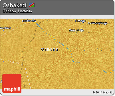 Physical Panoramic Map of Oshakati