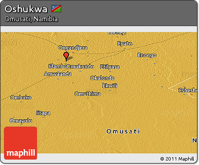Physical Panoramic Map of Oshukwa
