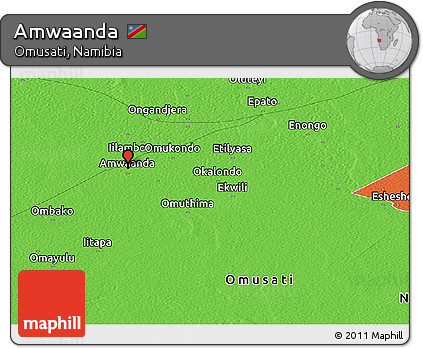 Political Panoramic Map of Amwaanda