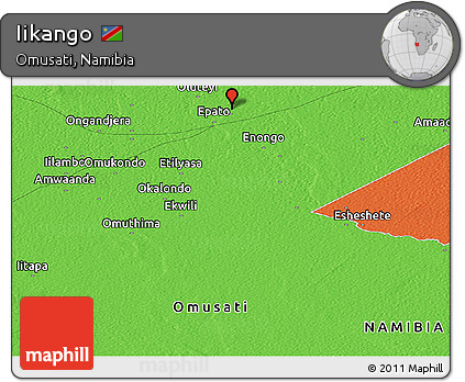 Political Panoramic Map of Iikango