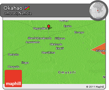 Political Panoramic Map of Okahao