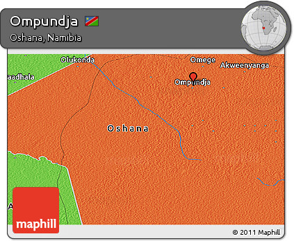 Political Panoramic Map of Ompundja