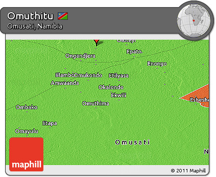 Political Panoramic Map of Omuthitu