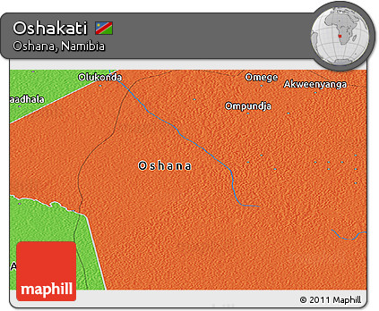 Political Panoramic Map of Oshakati