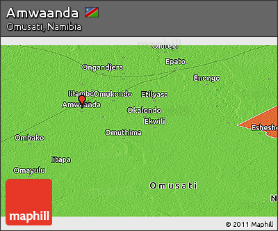 Political Panoramic Map of Amwaanda