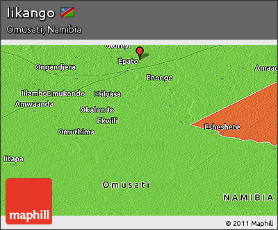Political Panoramic Map of Iikango