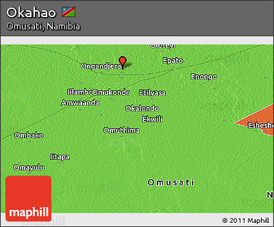 Political Panoramic Map of Okahao