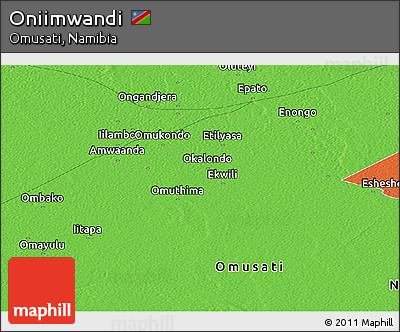 Political Panoramic Map of Oniimwandi