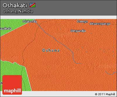 Political Panoramic Map of Oshakati