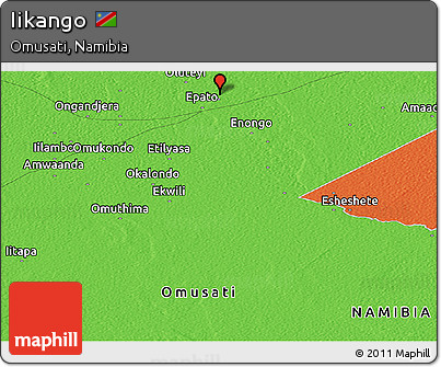 Political Panoramic Map of Iikango