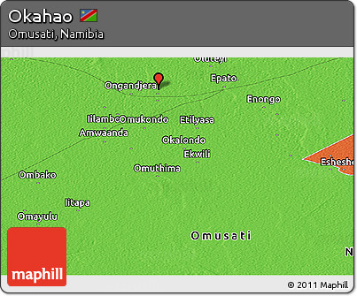 Political Panoramic Map of Okahao
