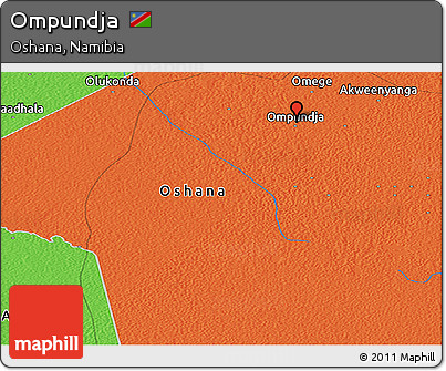 Political Panoramic Map of Ompundja
