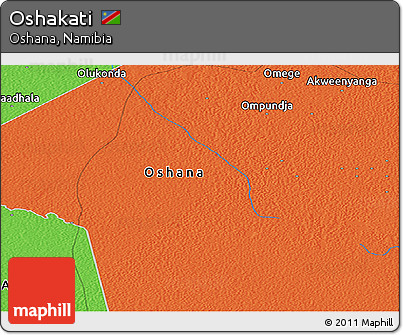 Political Panoramic Map of Oshakati