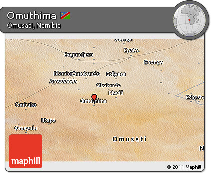 Satellite Panoramic Map of Omuthima