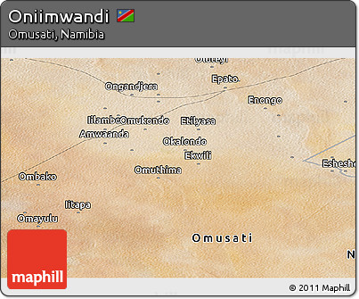 Satellite Panoramic Map of Oniimwandi