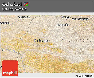 Satellite Panoramic Map of Oshakati