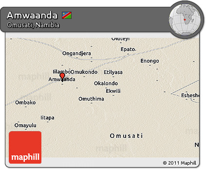 Shaded Relief Panoramic Map of Amwaanda